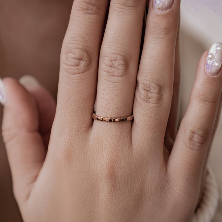 Bague Empilée en Perles Acier Inoxydable