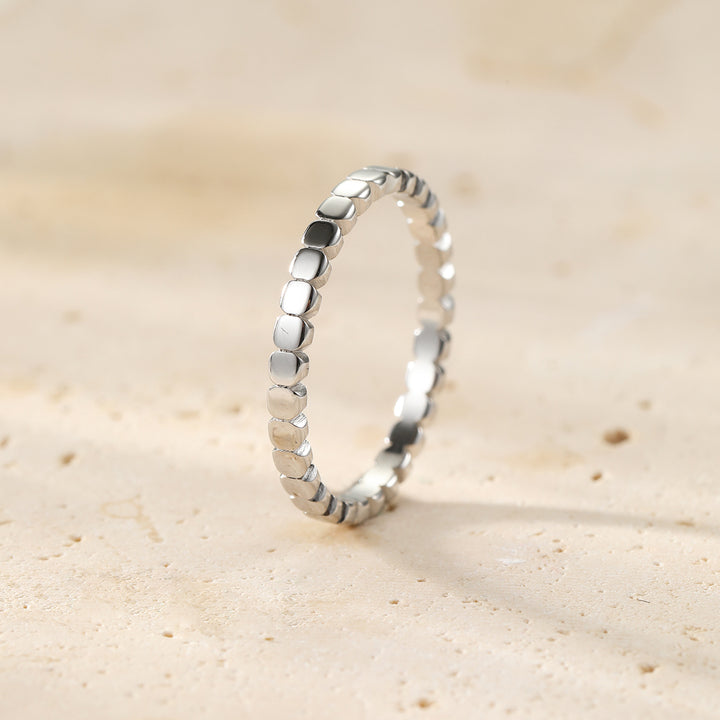 Bague Empilée en Perles Acier Inoxydable