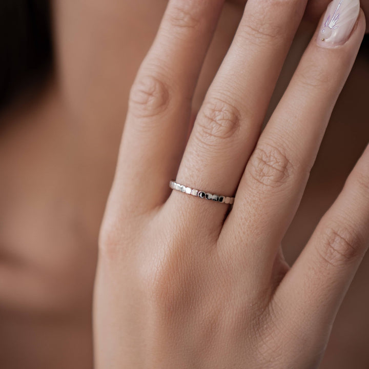 Bague Empilée en Perles Acier Inoxydable