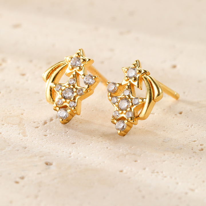 Star Cluster Stud Earrings Sterling Silver
