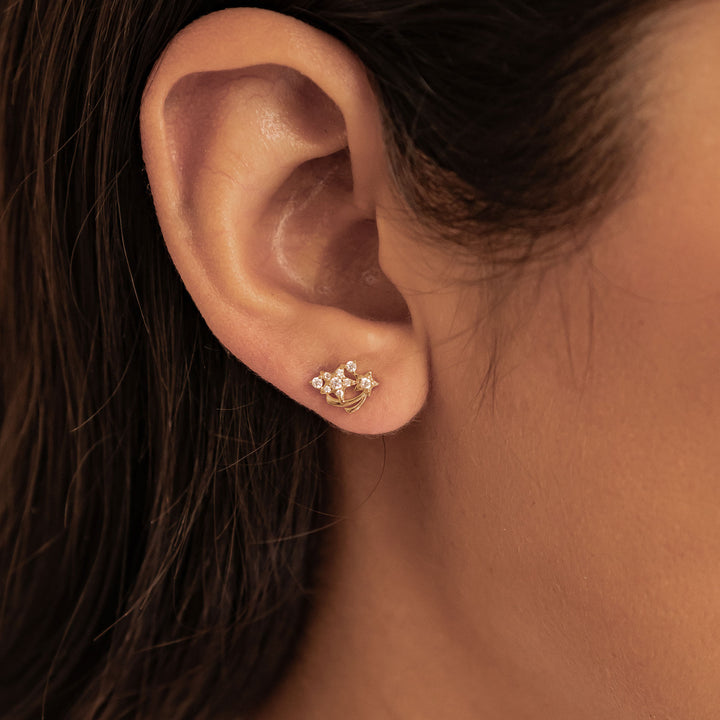 Star Cluster Stud Earrings Sterling Silver