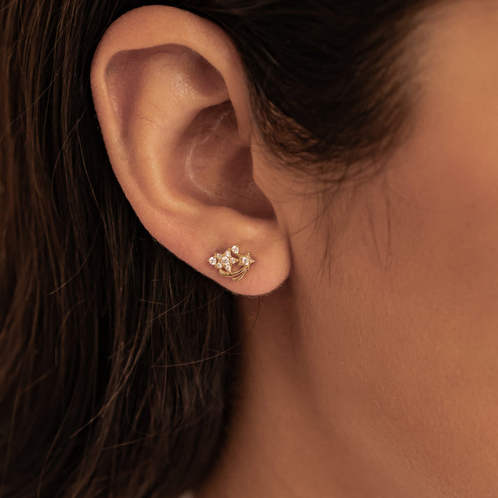 Star Cluster Stud Earrings Sterling Silver