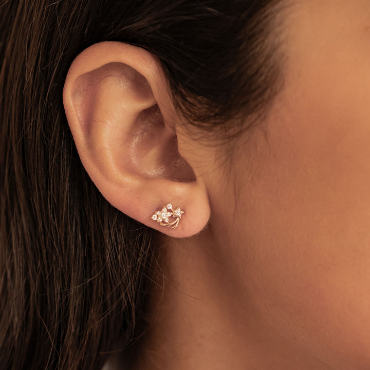 Star Cluster Stud Earrings Sterling Silver