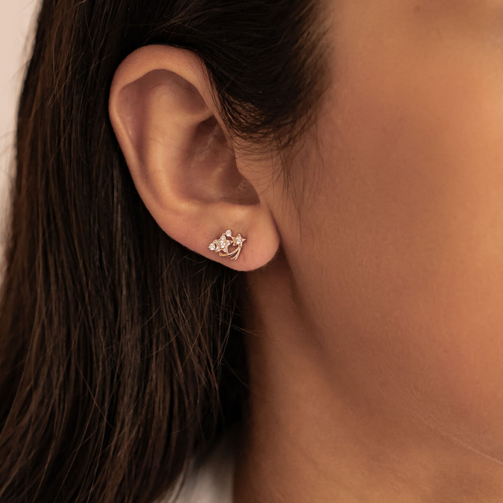 Star Cluster Stud Earrings Sterling Silver