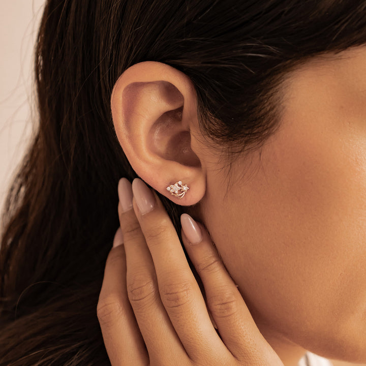 Star Cluster Stud Earrings Sterling Silver