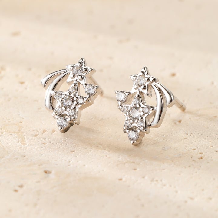 Star Cluster Stud Earrings Sterling Silver