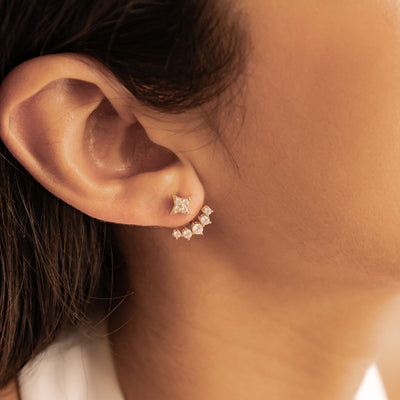 Boucles d’oreilles Ear Jacket Étoiles Sterling Argent