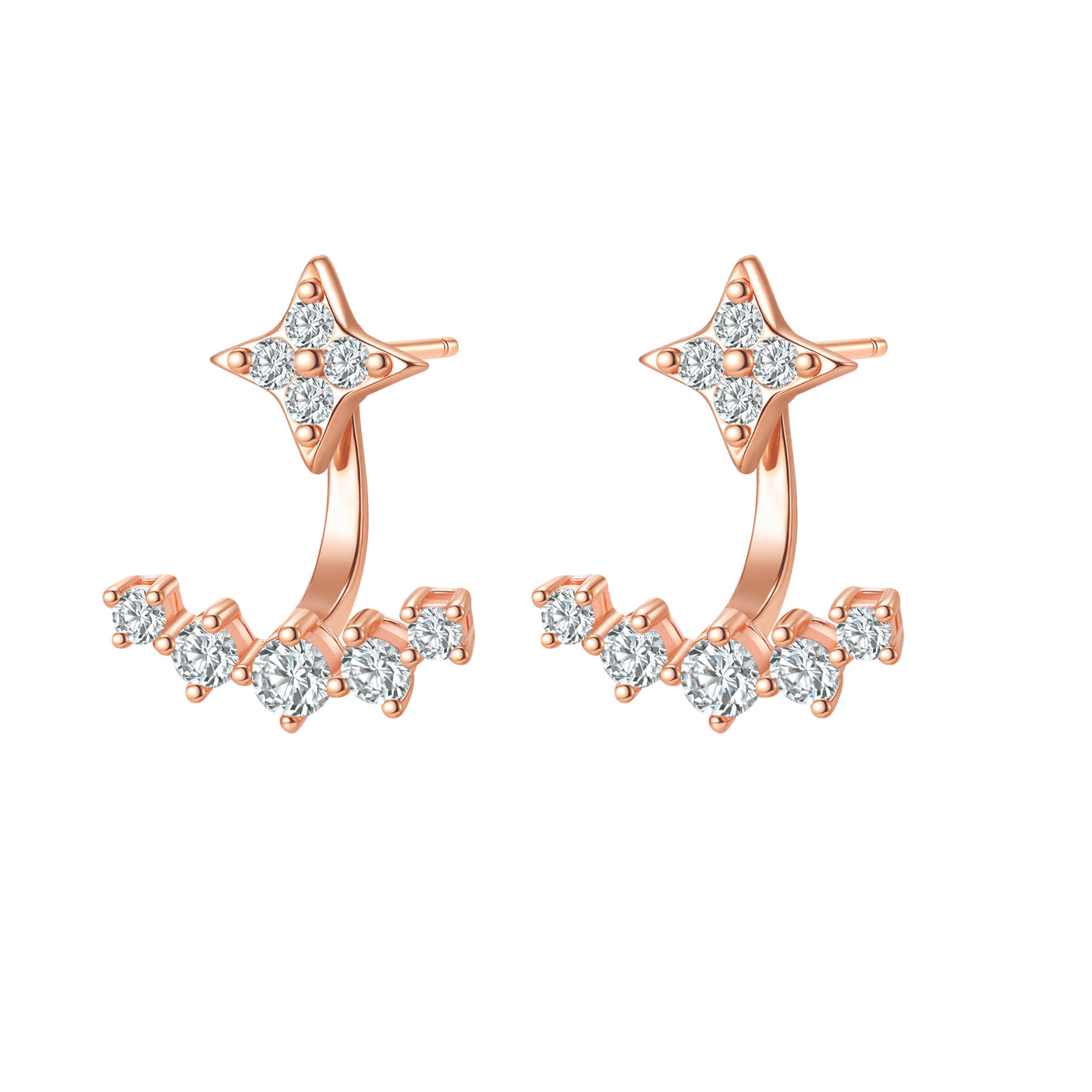 Boucles d’oreilles Ear Jacket Étoiles Sterling Argent