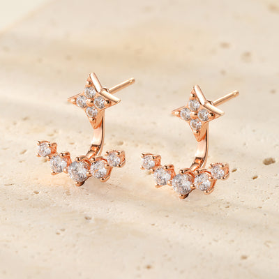 Boucles d’oreilles Ear Jacket Étoiles Sterling Argent