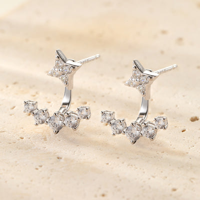 Boucles d’oreilles Ear Jacket Étoiles Sterling Argent
