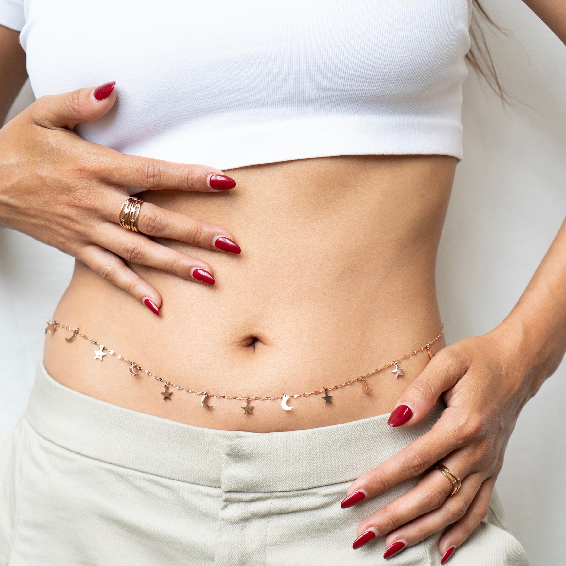 Stern- und Mond Bauchkette wasserfest