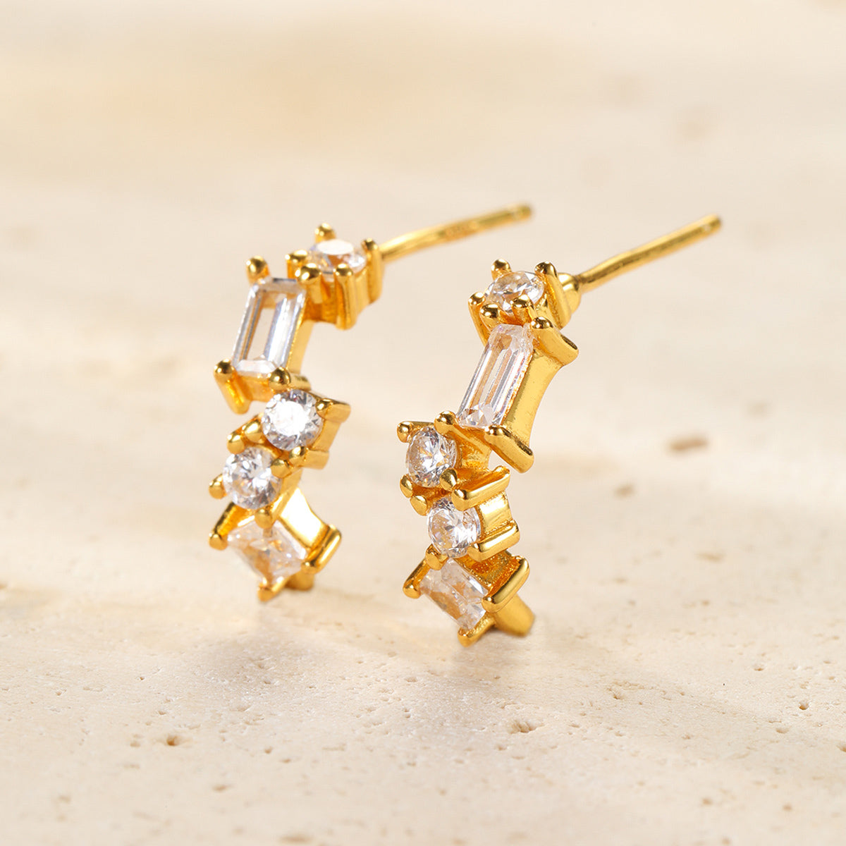 Stardust Charm Hoop Earrings Sterling Silver