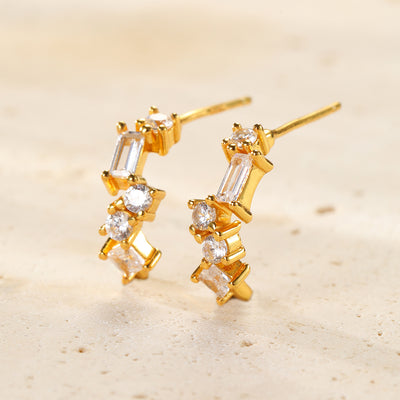 Stardust Charm Hoop Earrings Sterling Silver