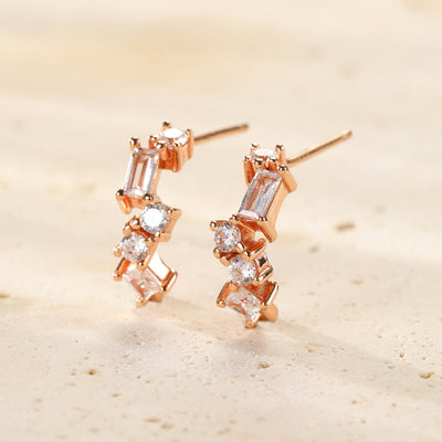 Stardust Charm Hoop Earrings Sterling Silver