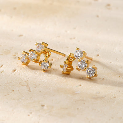 Starlit Drop Chain Earrings Sterling Silver