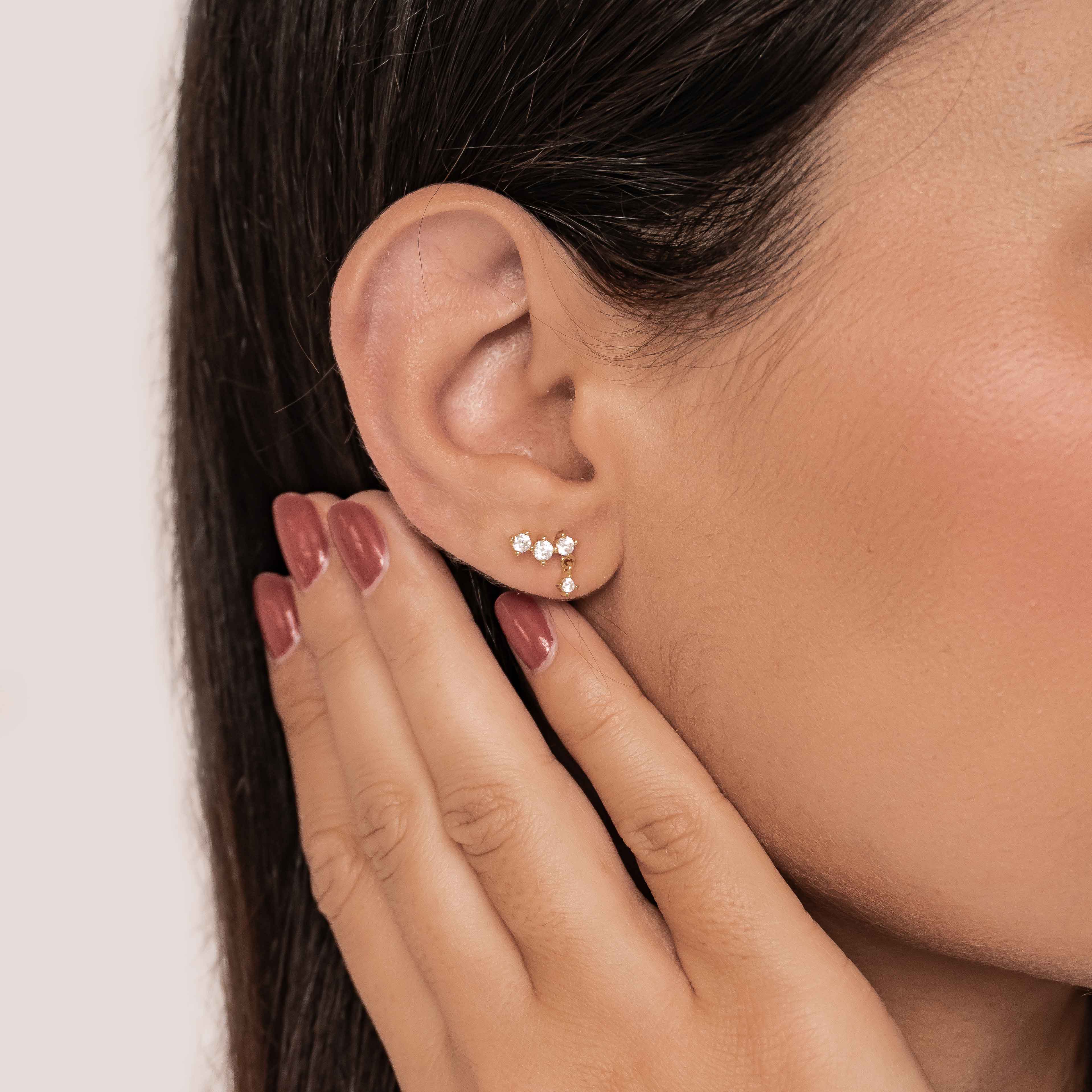 Starlit Drop Kettenohrringe aus Sterlingsilber