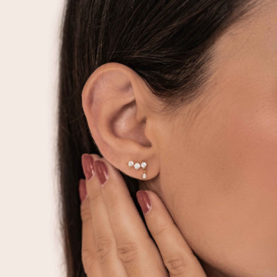 Pendientes Cadena con Gota Estrellada Plata de Ley 925