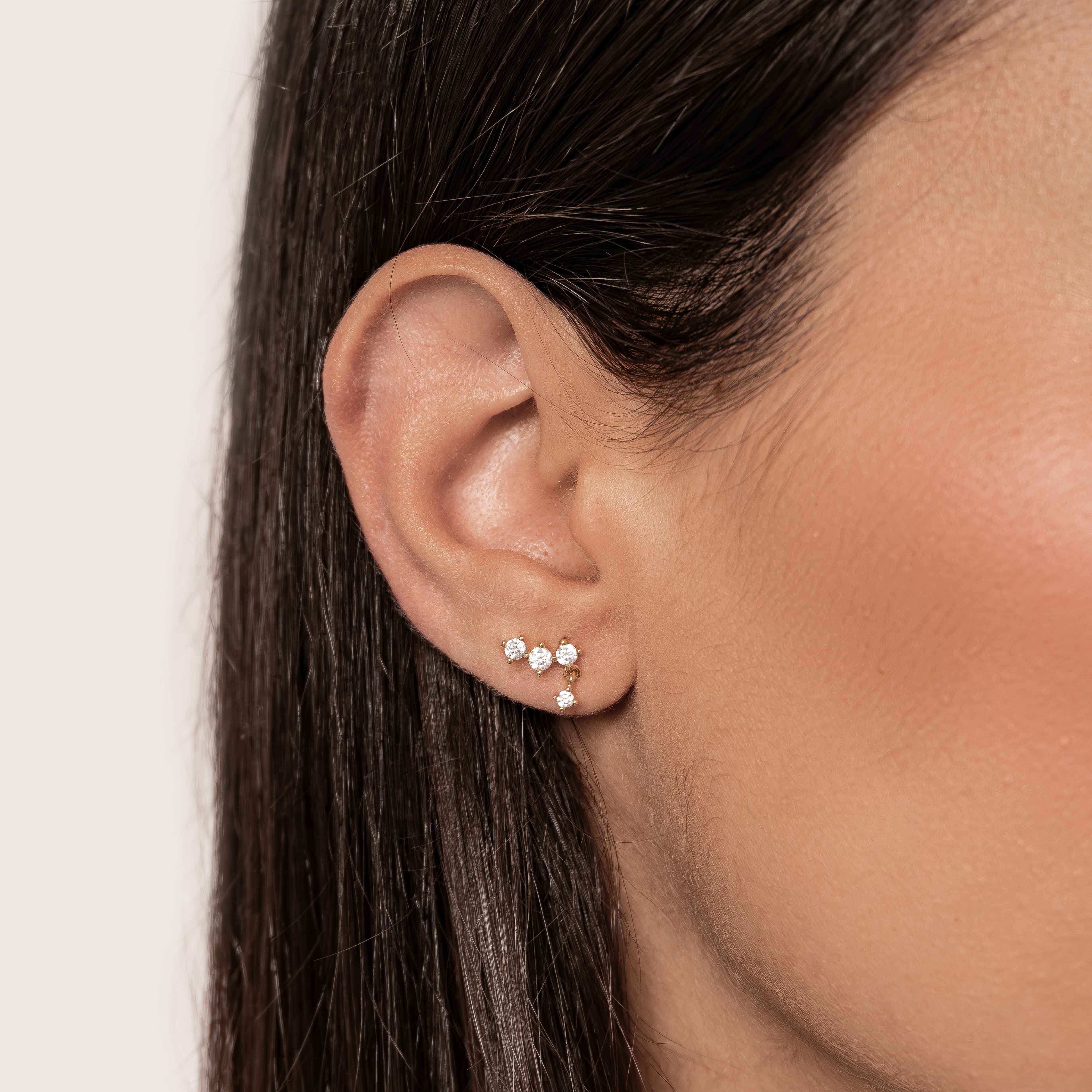 Starlit Drop Kettenohrringe aus Sterlingsilber