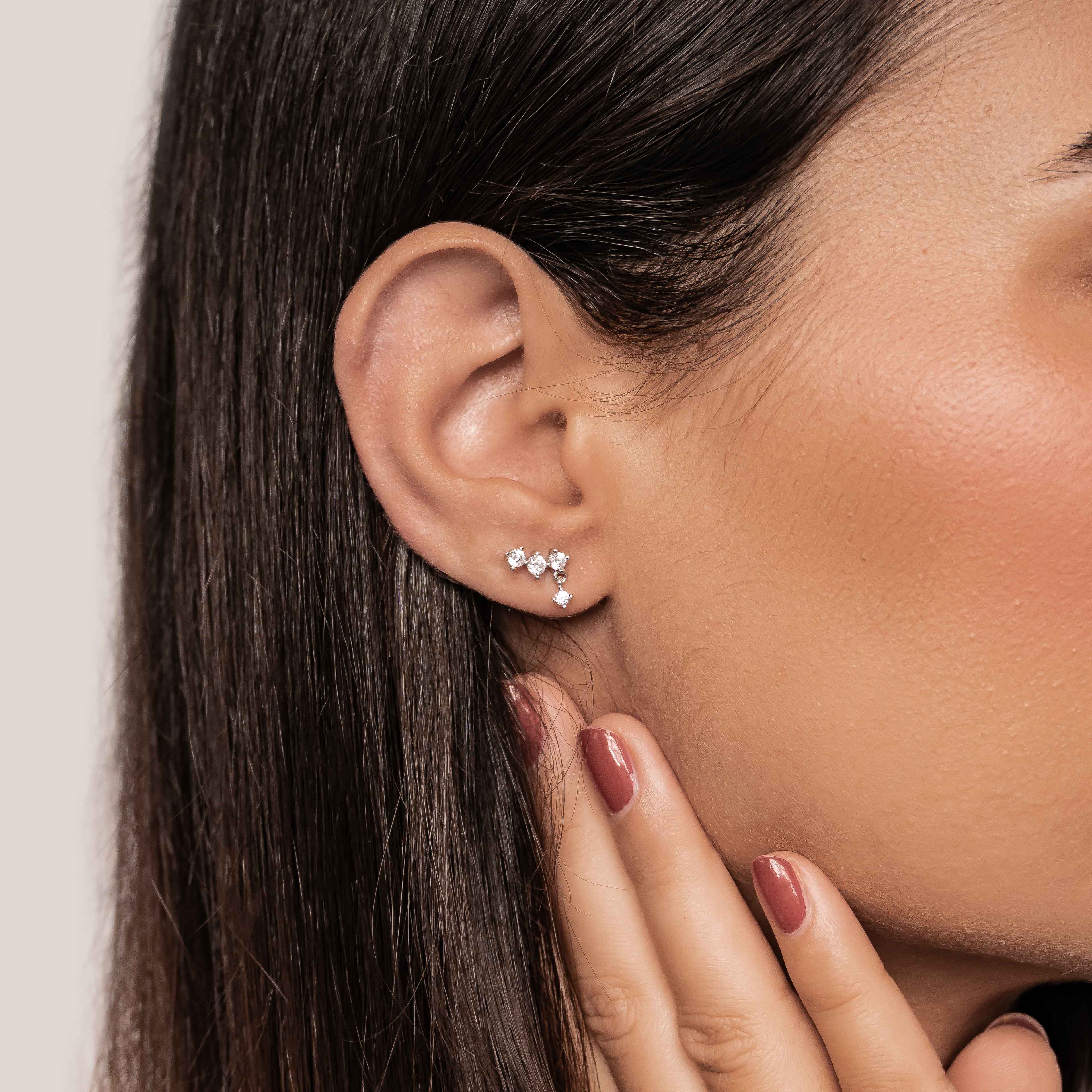 Starlit Drop Kettenohrringe aus Sterlingsilber