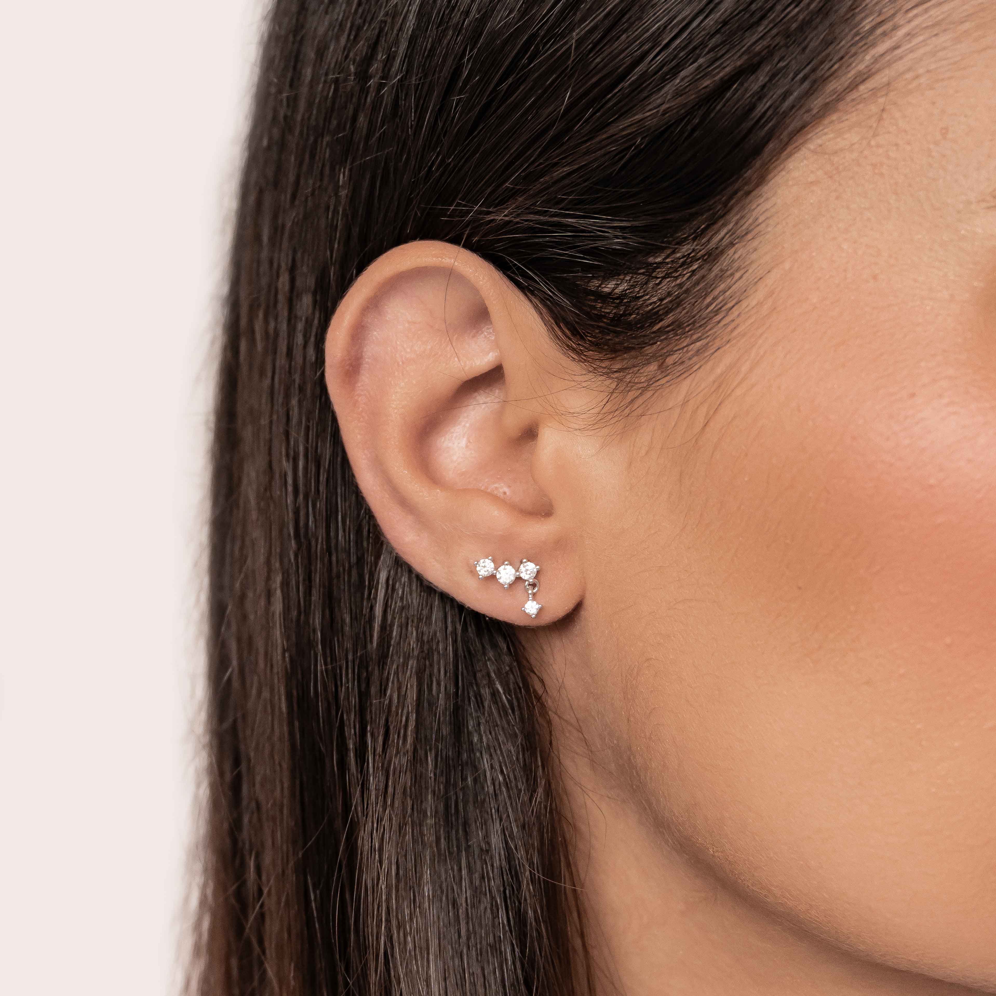 Starlit Drop Kettenohrringe aus Sterlingsilber