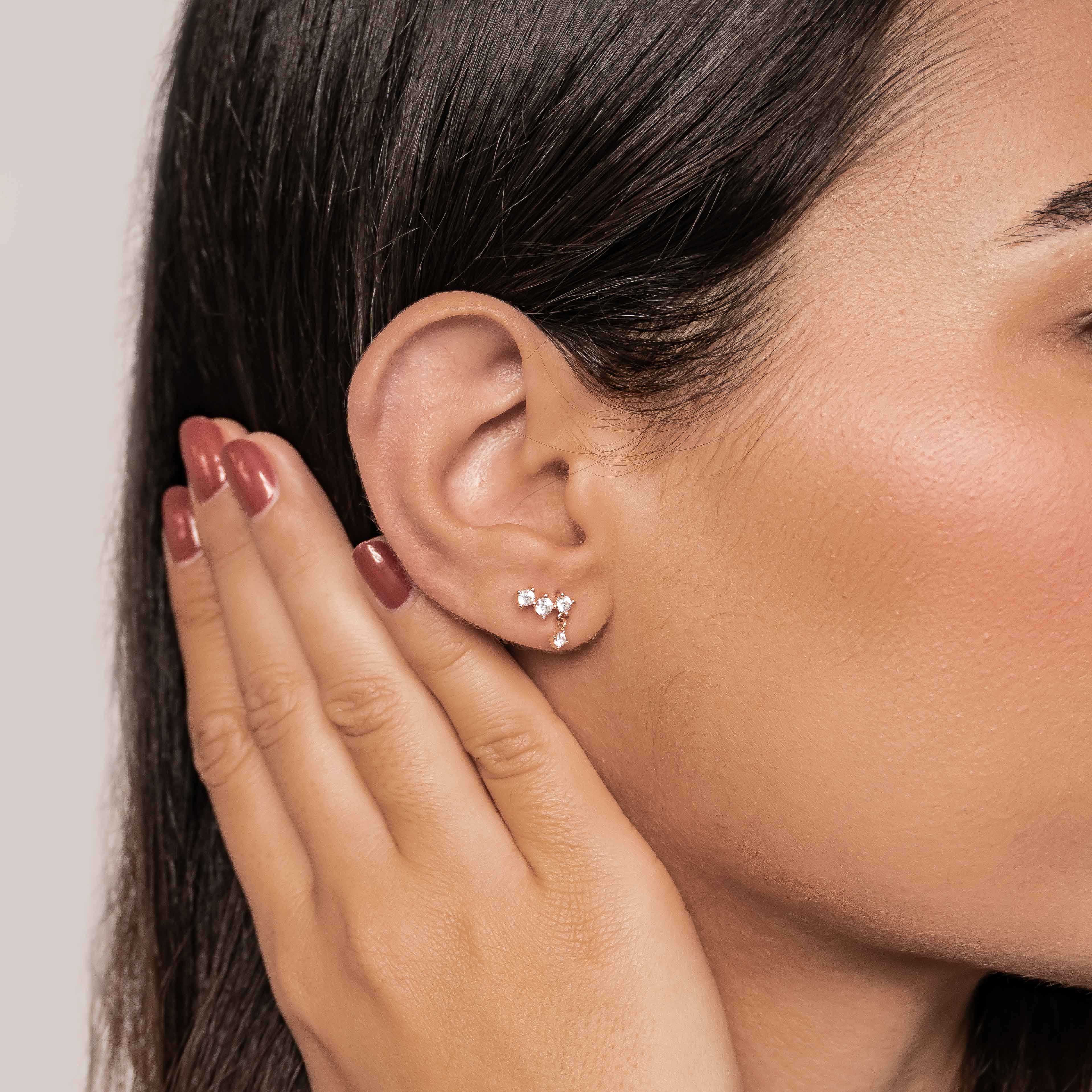 Starlit Drop Kettenohrringe aus Sterlingsilber