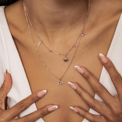 Starry Sky Necklace Set Sterling Silver