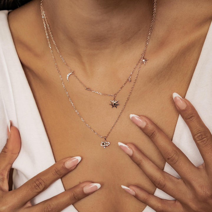 Conjunto Collares Cielo Estrellado Plata de Ley 925