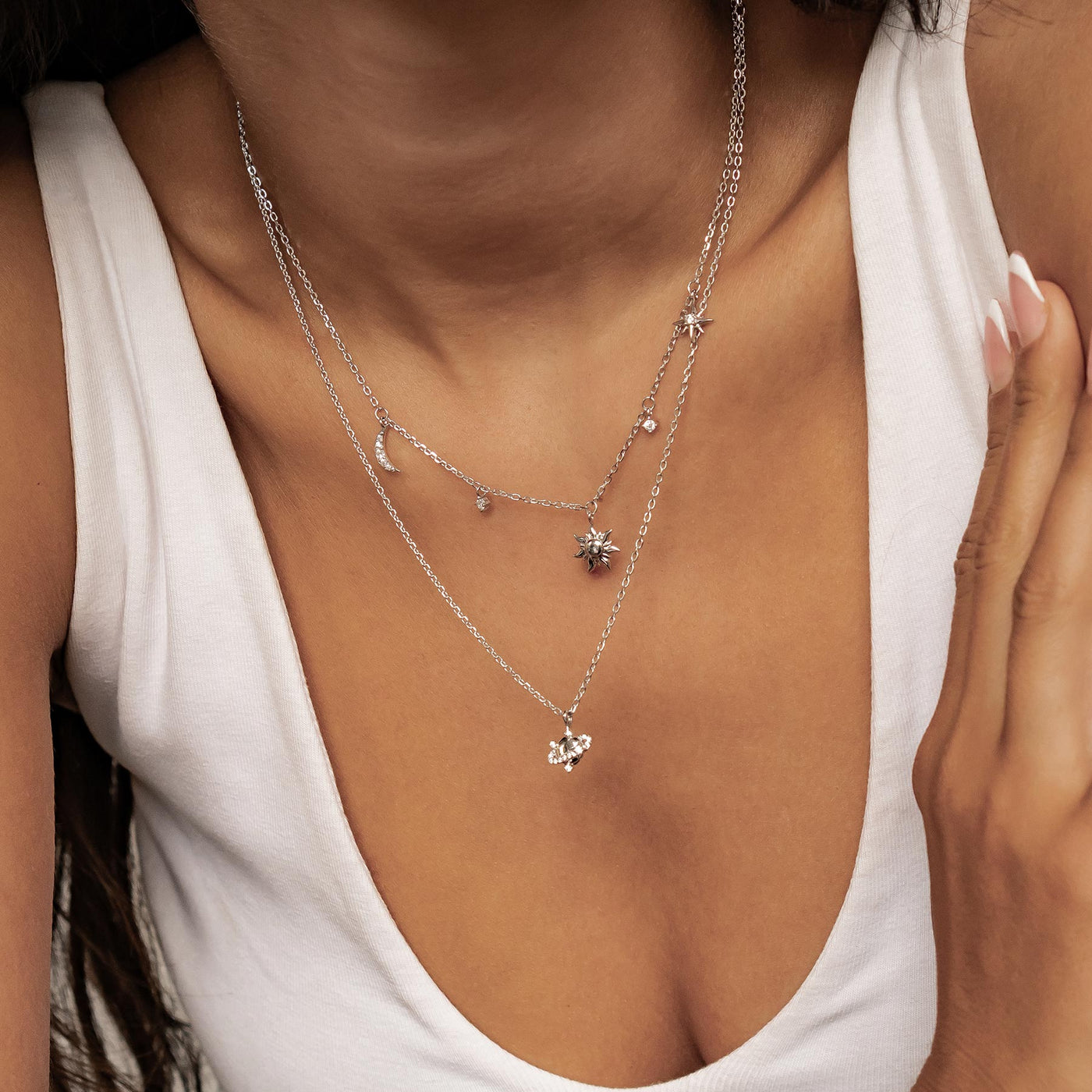 Starry Sky Necklace Set Sterling Silver