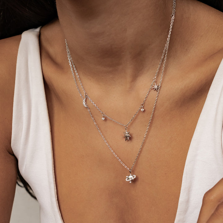 Conjunto Collares Cielo Estrellado Plata de Ley 925