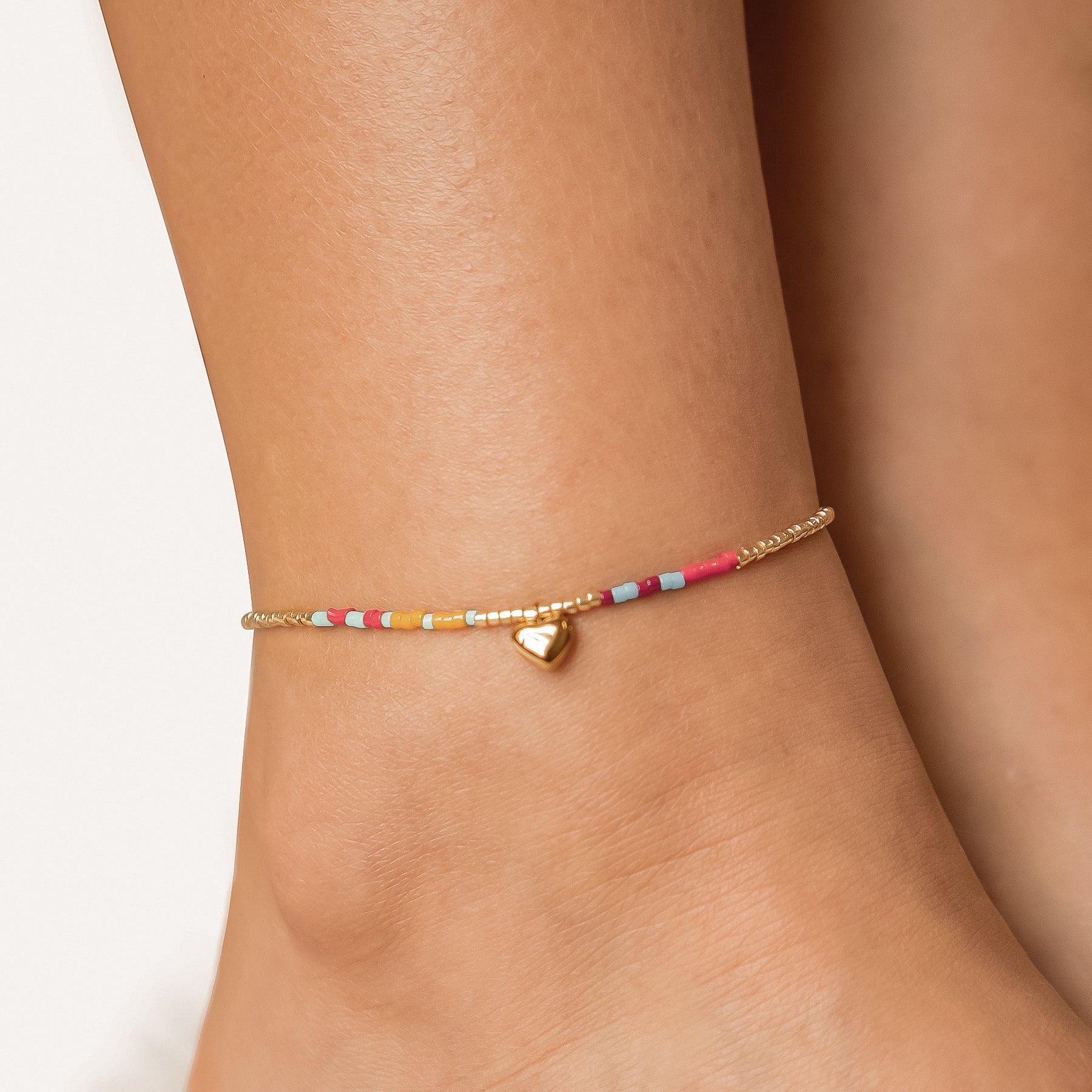 Tobillera Corazón de Cuentas – Waterproof