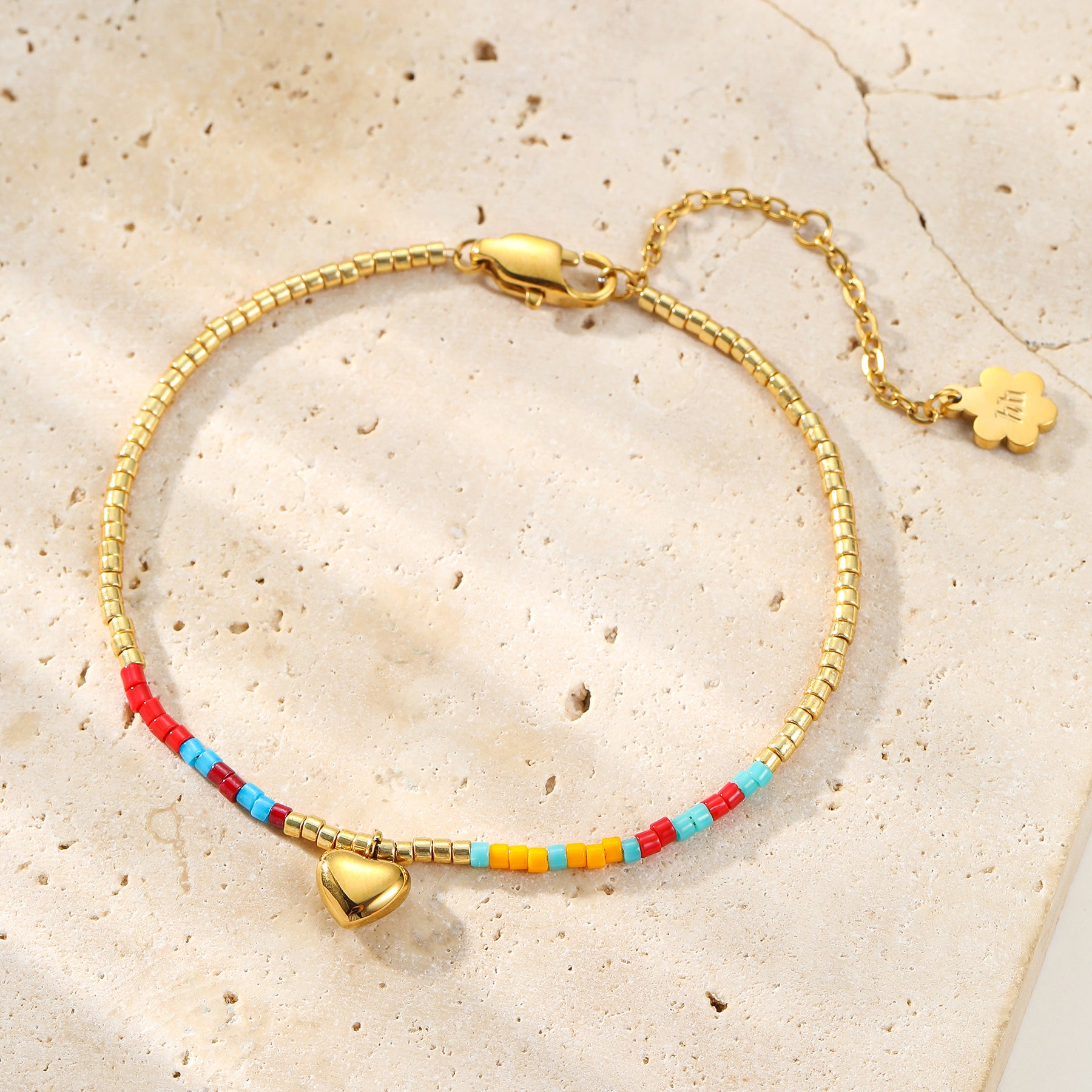 Bracelet Cœur Perles Summer Résistant à l’Eau