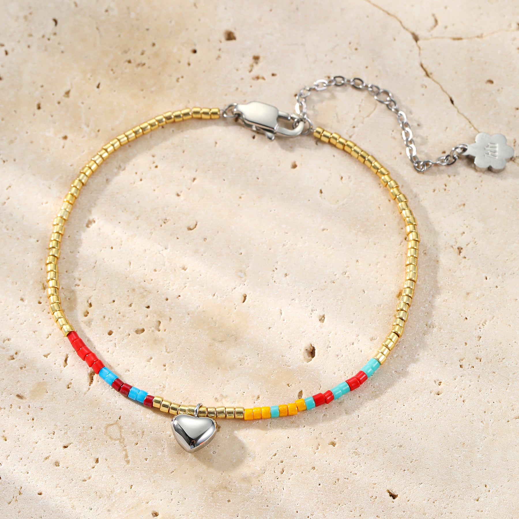 Bracelet Cœur Perles Summer Résistant à l’Eau