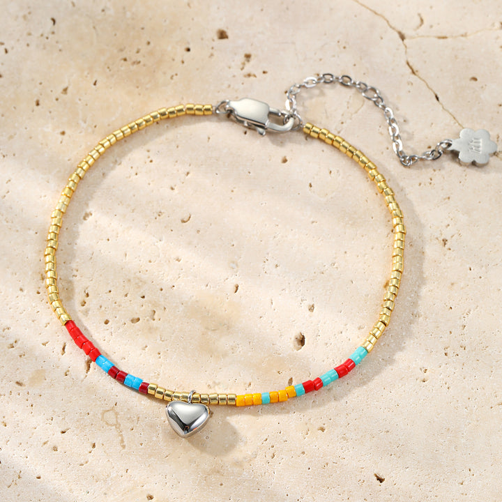 Pulsera Corazón Cuentas Summer Impermeable