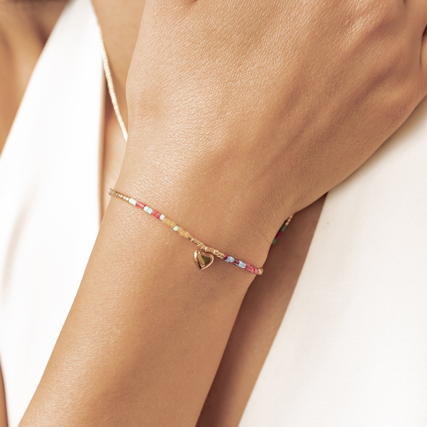 Bracelet Cœur Perles Summer Résistant à l’Eau
