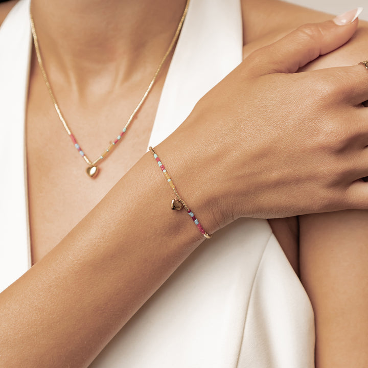 Pulsera Corazón Cuentas Summer Impermeable