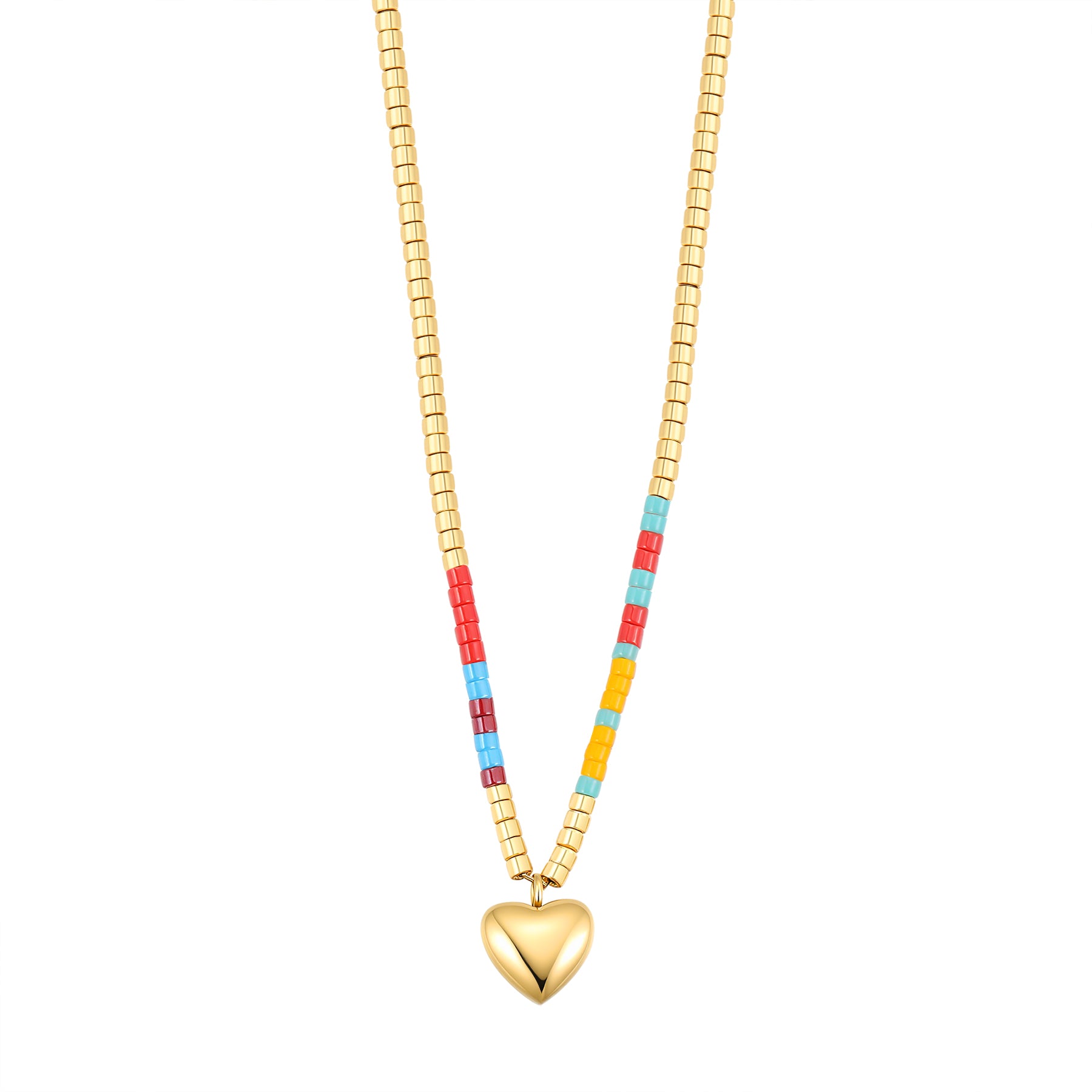 Collar Corazón Cuentas Summer Impermeable