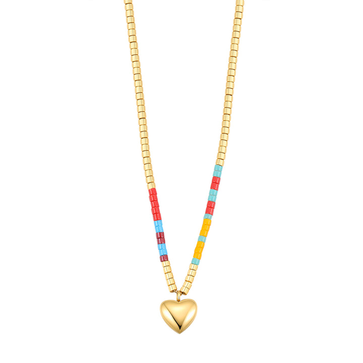 Collar Corazón Cuentas Summer Impermeable