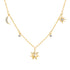 Collier Charms Soleil Lune et Étoiles Sterling Argent