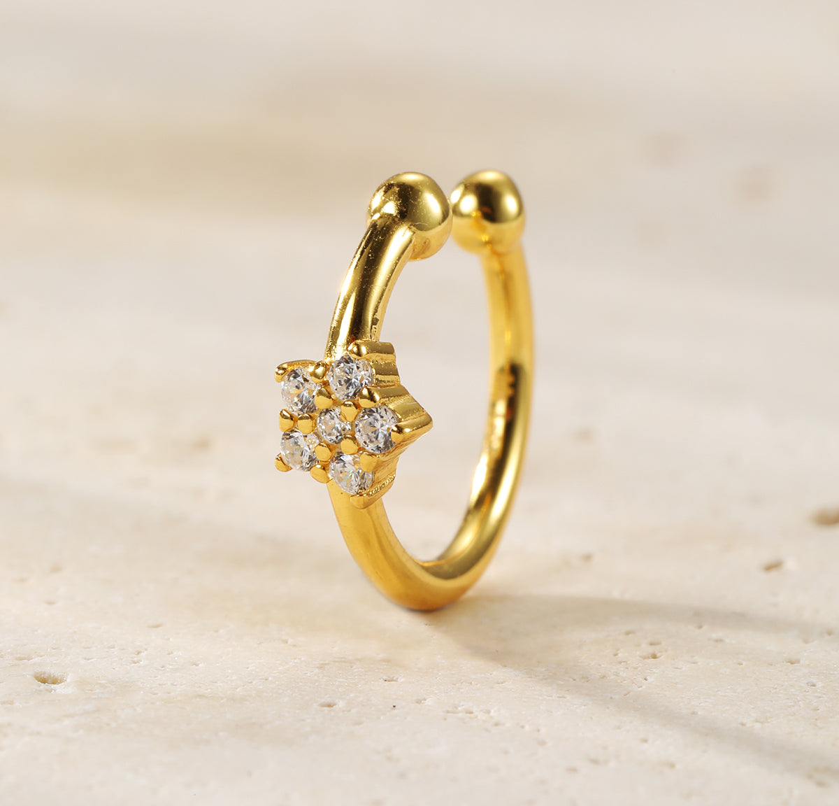 Sunburst Ear Cuff Sterling Silver