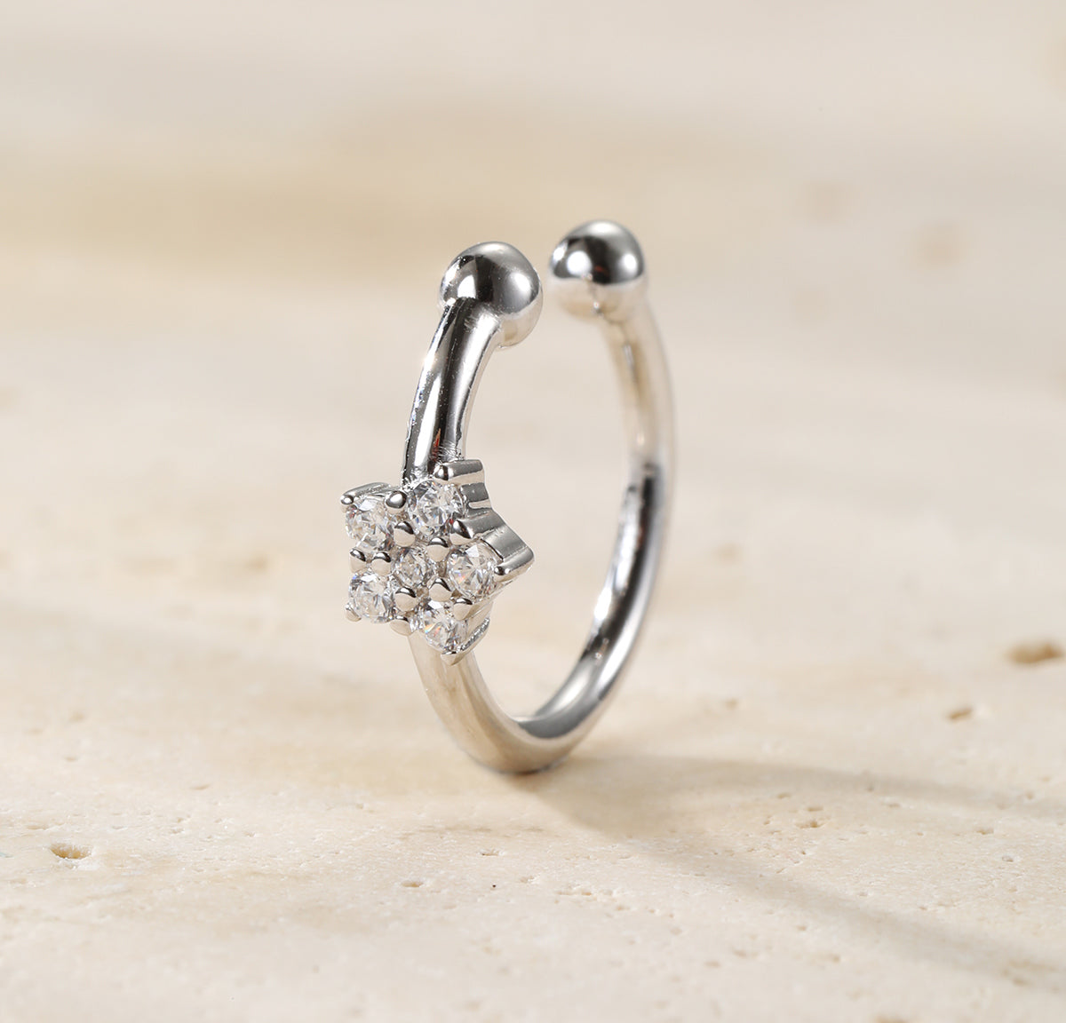 Sunburst Ear Cuff Sterling Silver