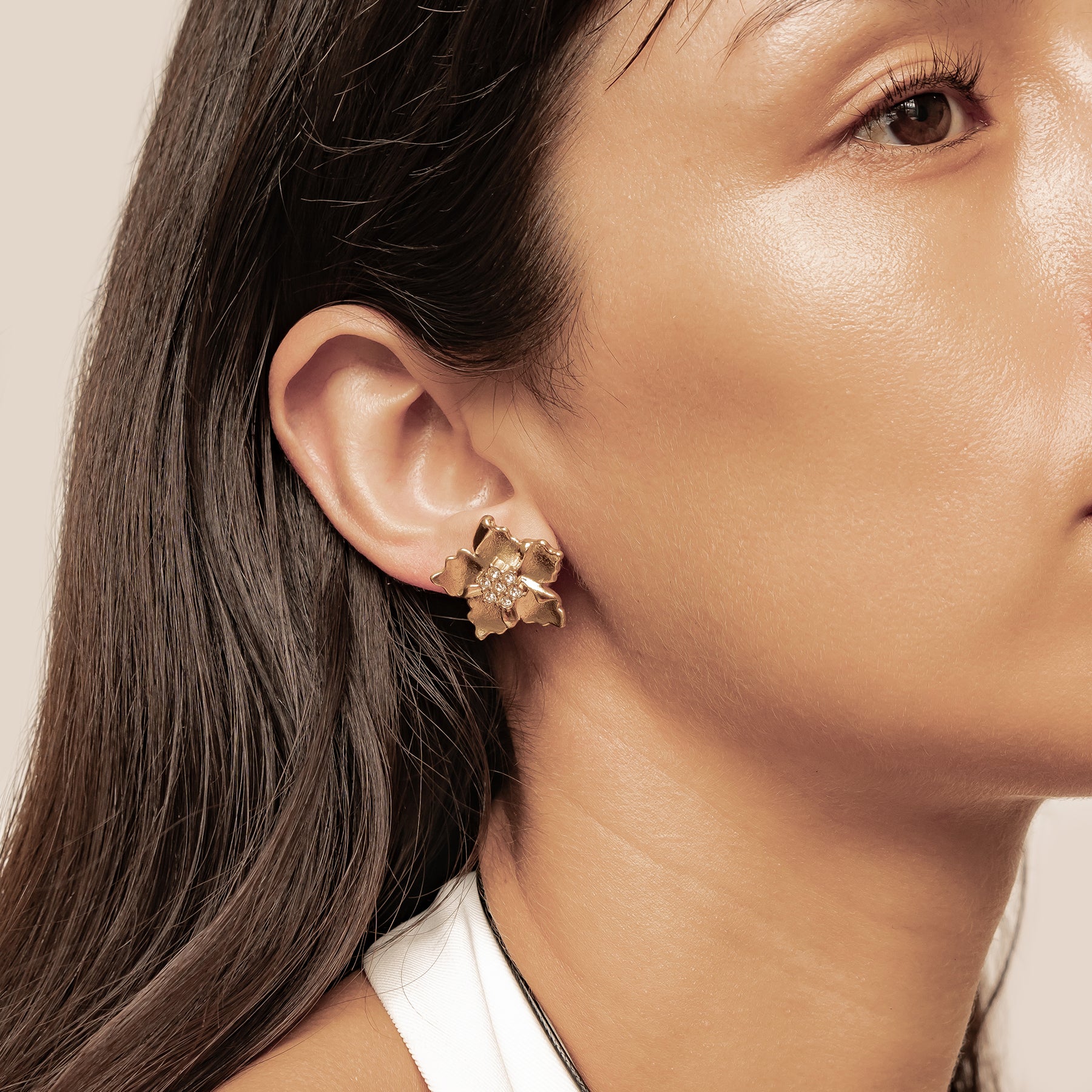 Sunburst Flower Stud Earrings Waterproof