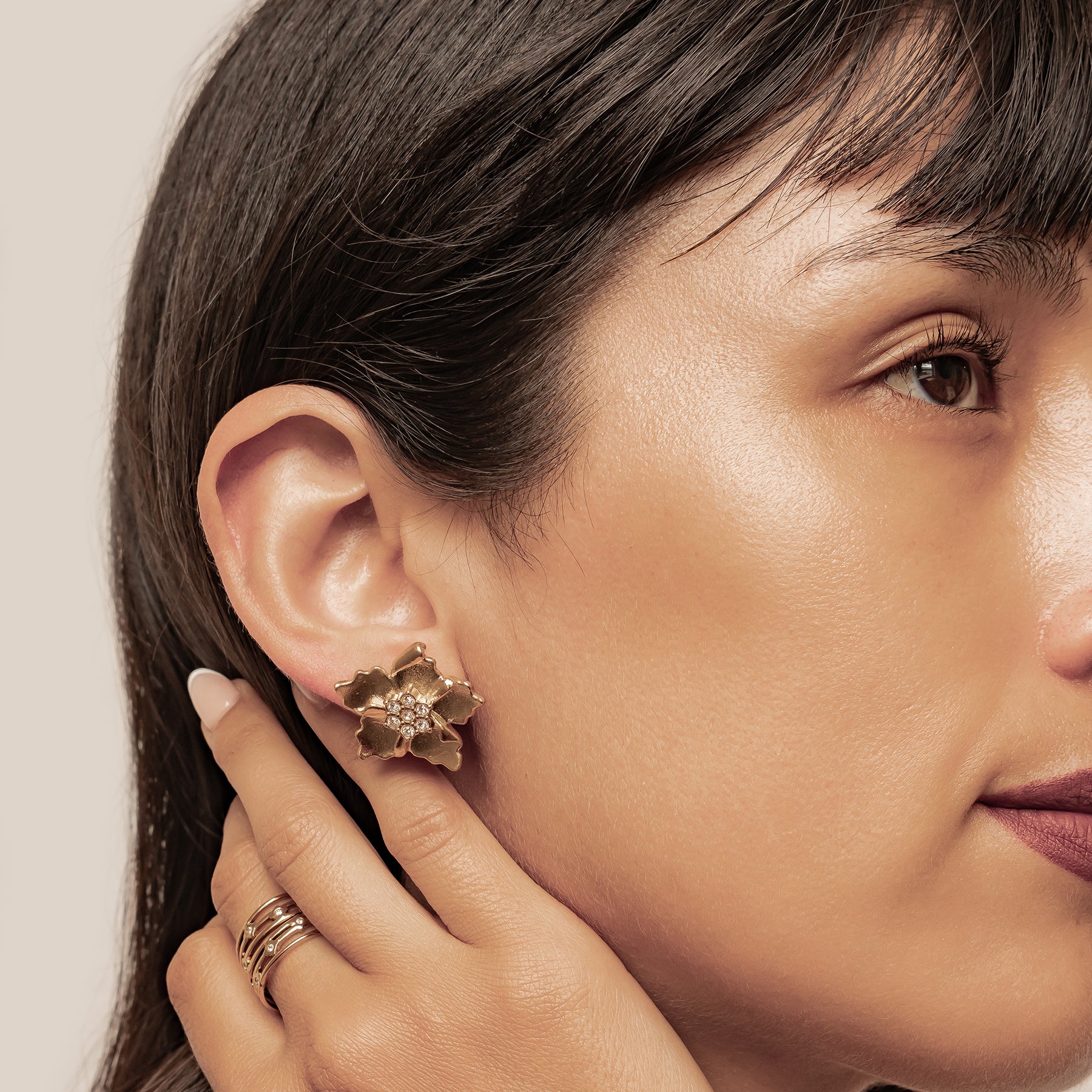 Sunburst Flower Stud Earrings Waterproof