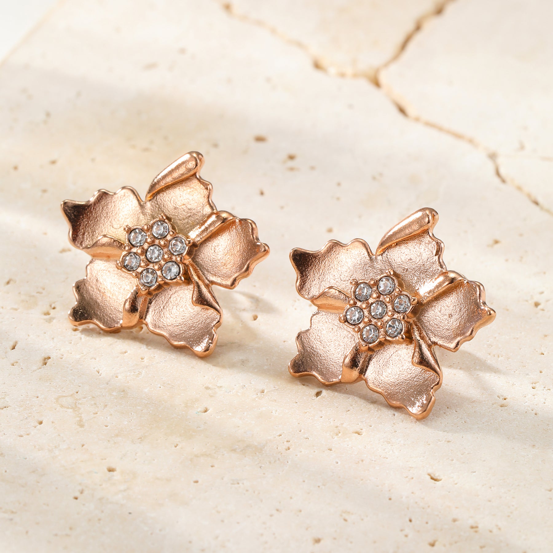 Sunburst Flower Stud Earrings Waterproof