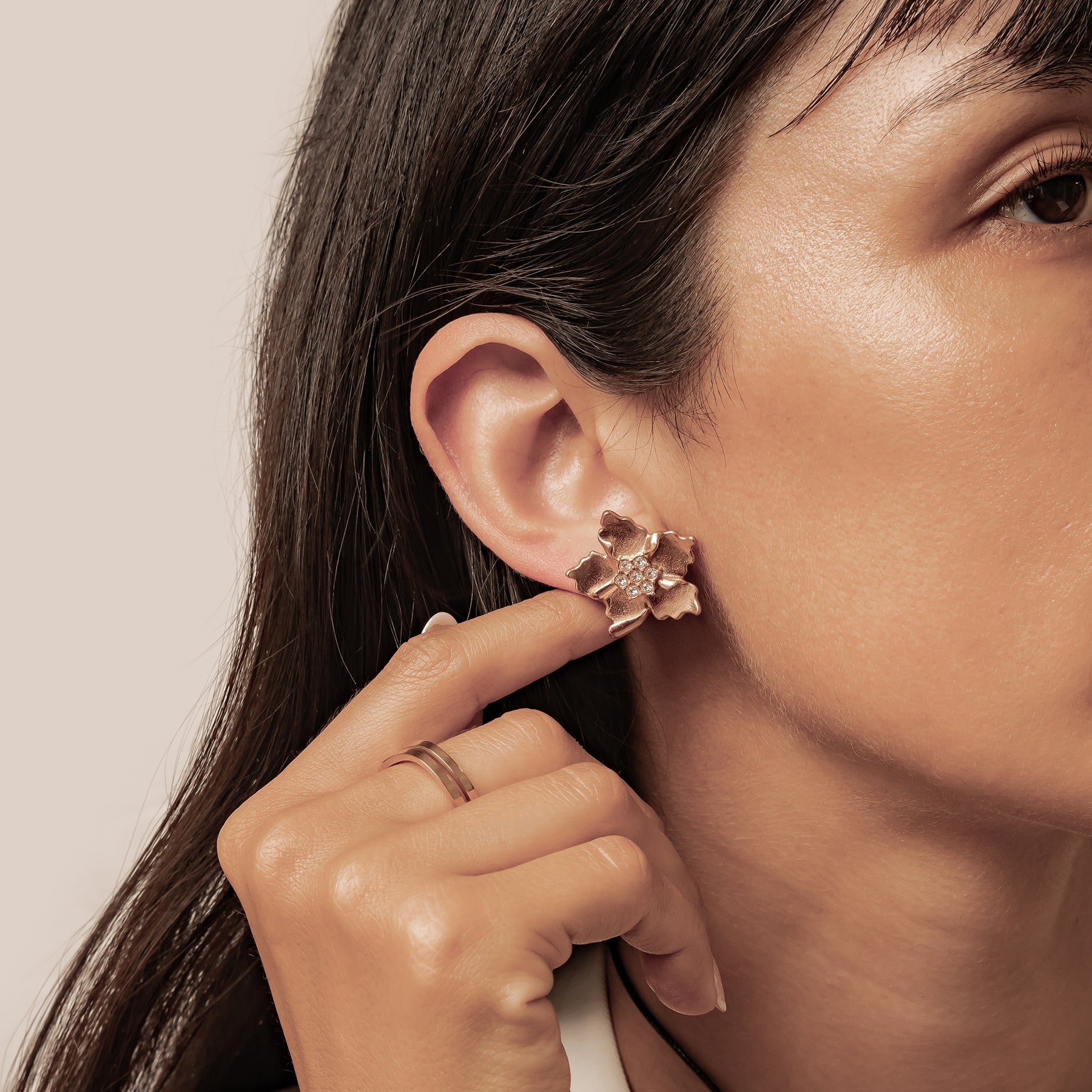 Sunburst Flower Stud Earrings Waterproof