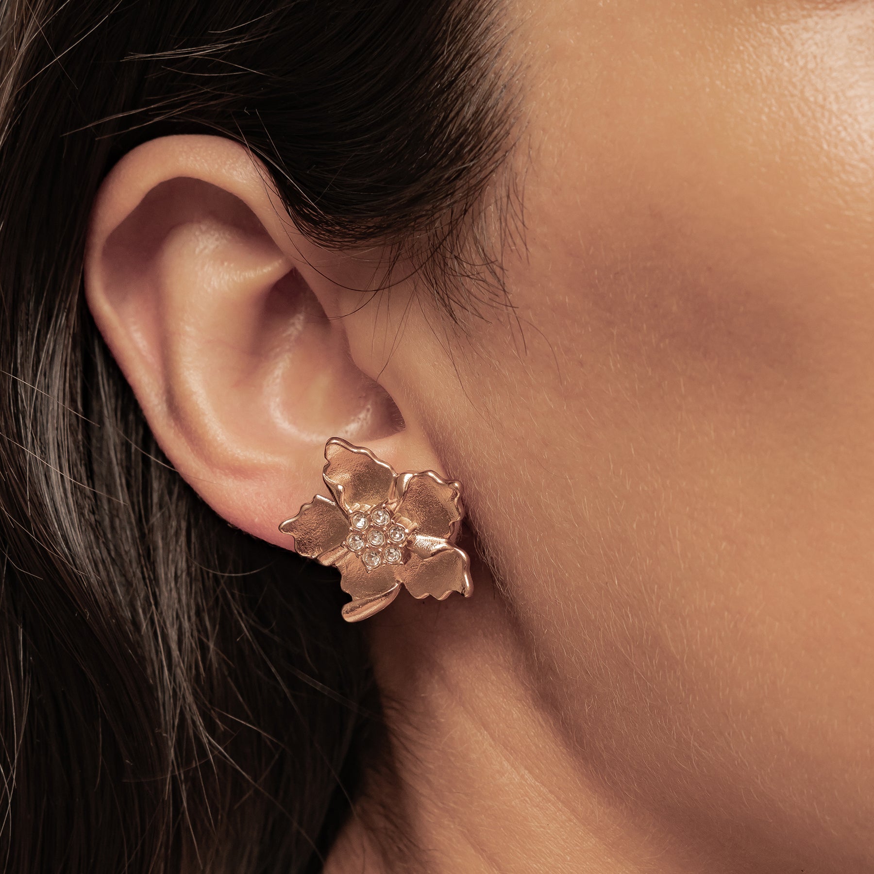 Sunburst Flower Stud Earrings Waterproof