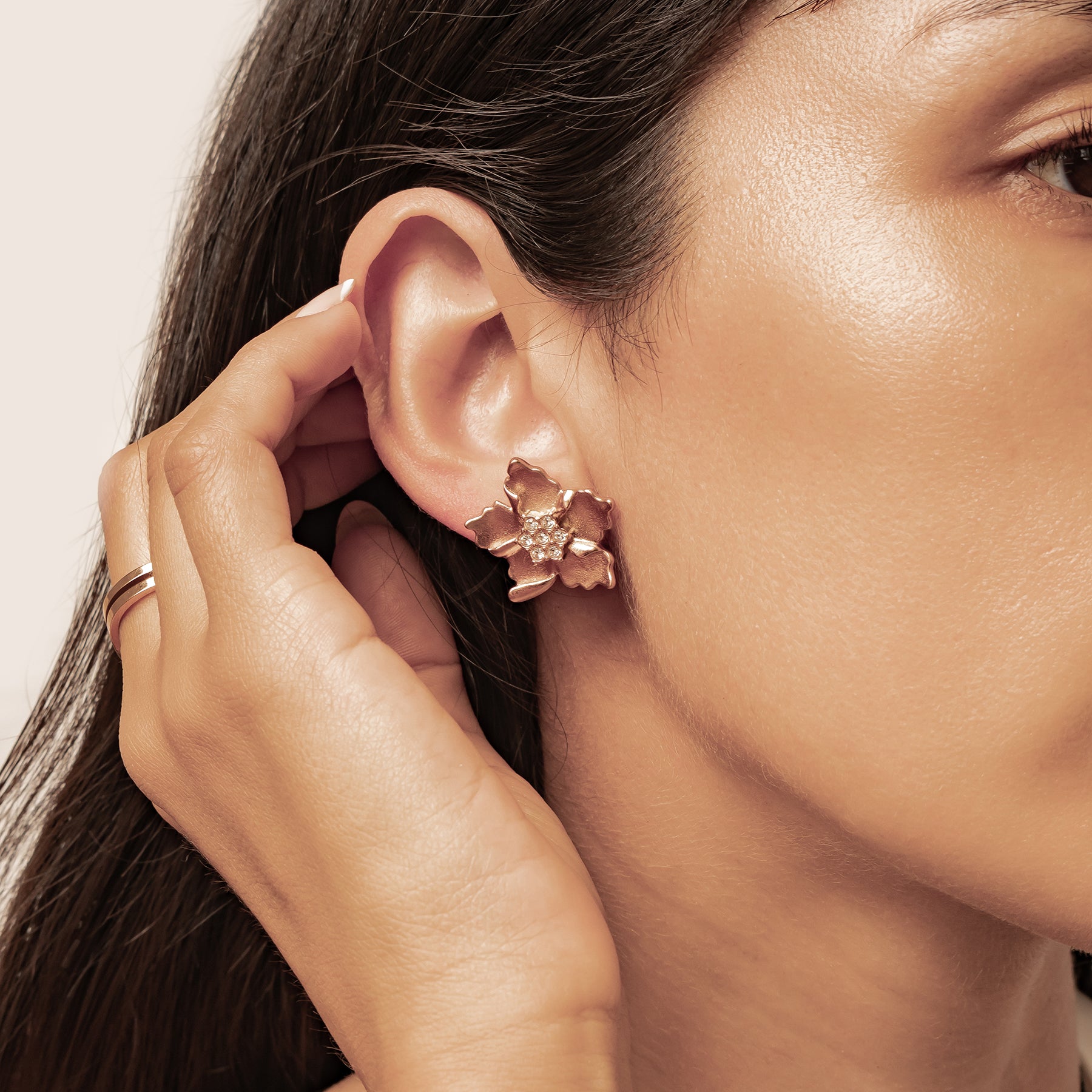 Sunburst Flower Stud Earrings Waterproof