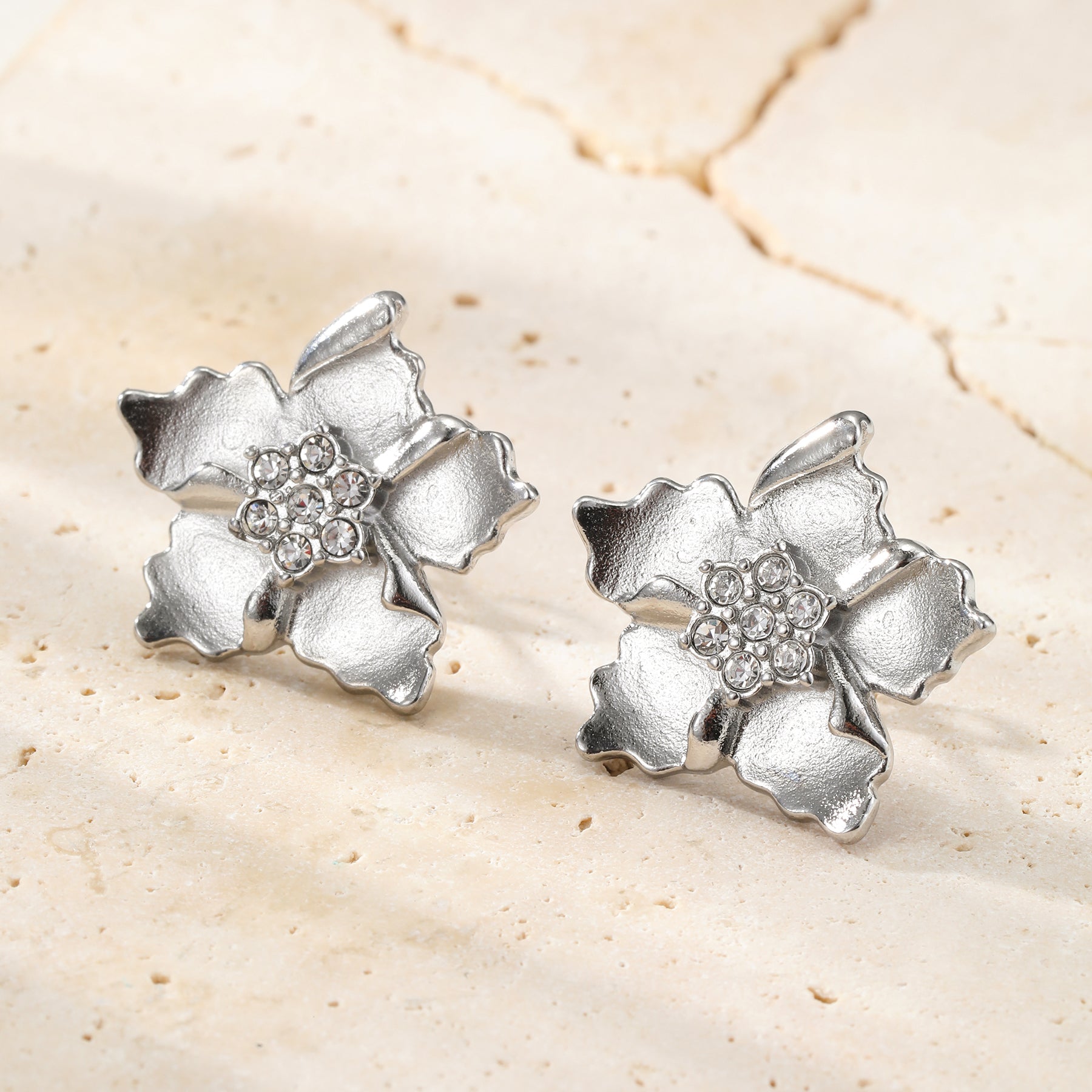 Sunburst Flower Stud Earrings Waterproof