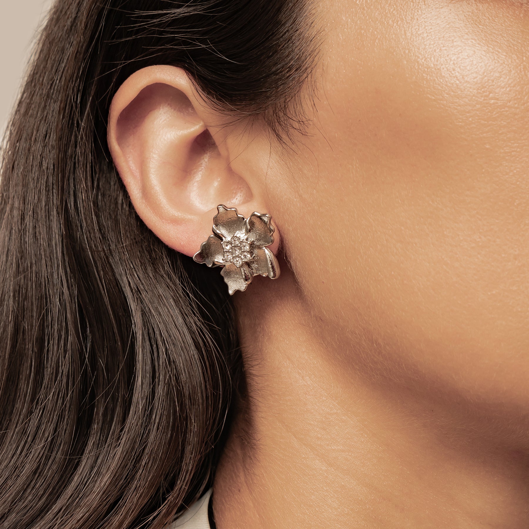 Sunburst Flower Stud Earrings Waterproof
