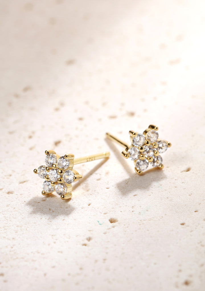 Clous d'Oreilles Rayons de soleil Argent Sterling en Or