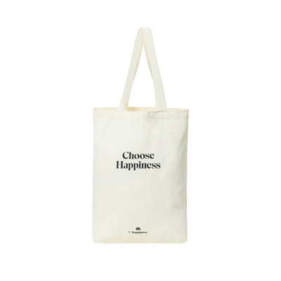 Cream Hey Happiness Tote Bag